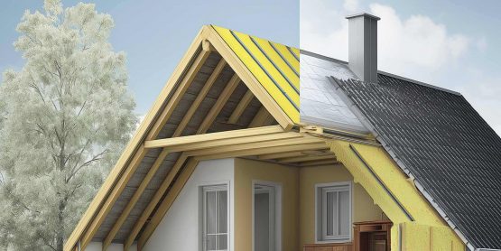 header-dach Grafik, die die einzelnen Schichten eines Daches zeigt.