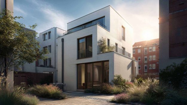 Header Modernes, kubisches Gebäude.